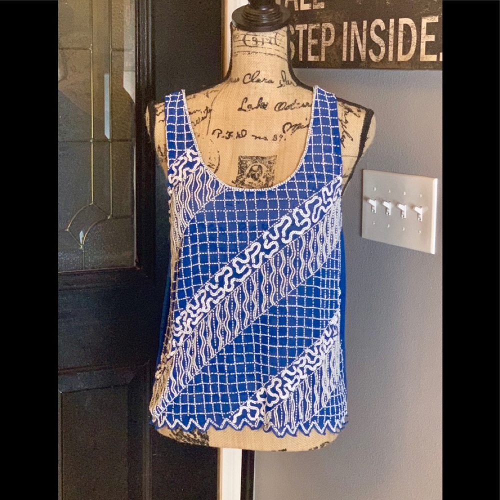 Hand embroidered Cremieux blouse